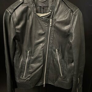 rag & bone Black Lambs Leather Jacket size medium